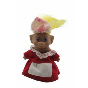 Troll Doll Yellow Hair with Blue Eyes with Dress and Hat